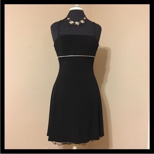 Black Spaghetti Strap Rhinestone Cocktail Dress